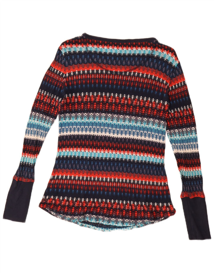 ORVIS Suéter tipo jersey con cuello barco para mujer, talla 40, talla grande, multicolor, a rayas