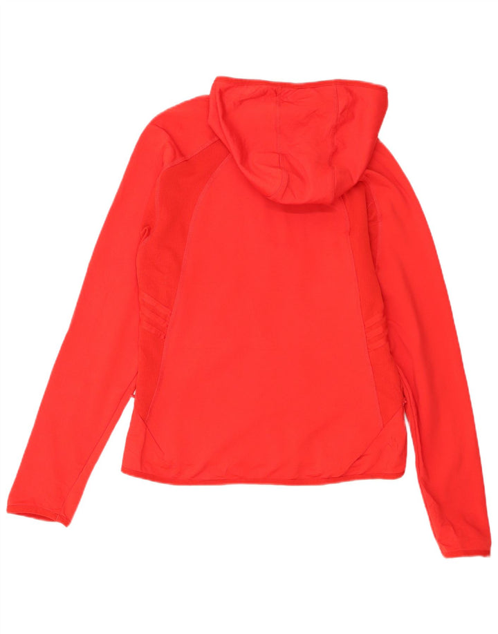 Adidas - Sudadera con capucha y cremallera para mujer, talla 40, poliéster rojo grande