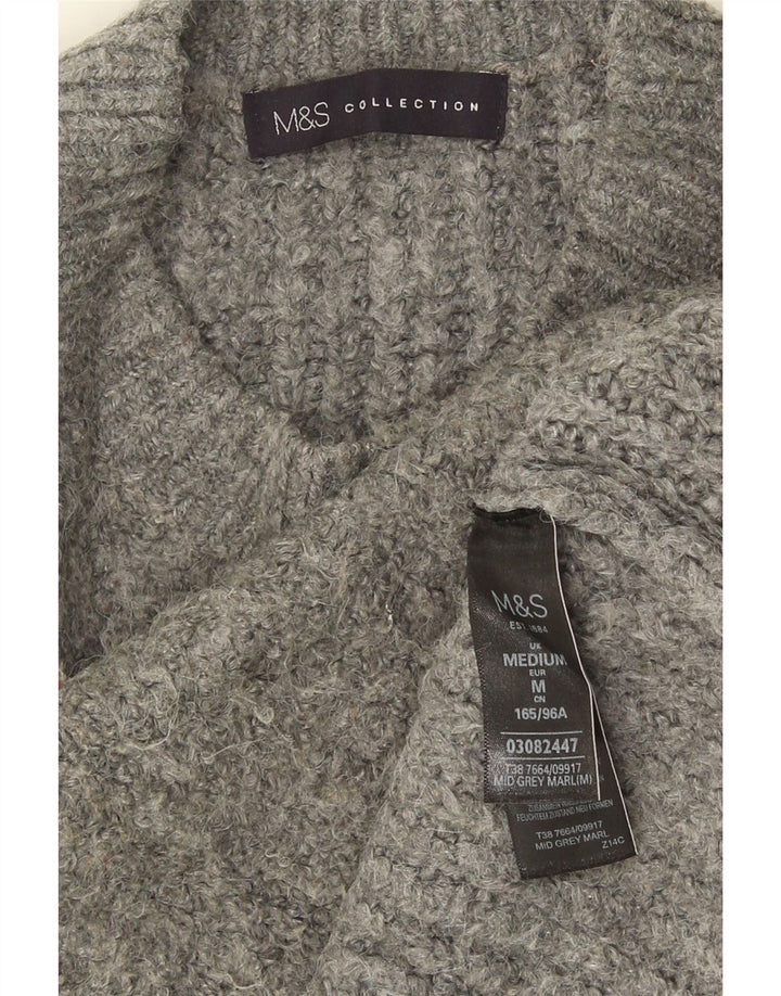 Marks & Spencer Jersey extragrande con cuello redondo para mujer, talla 44, color gris medio