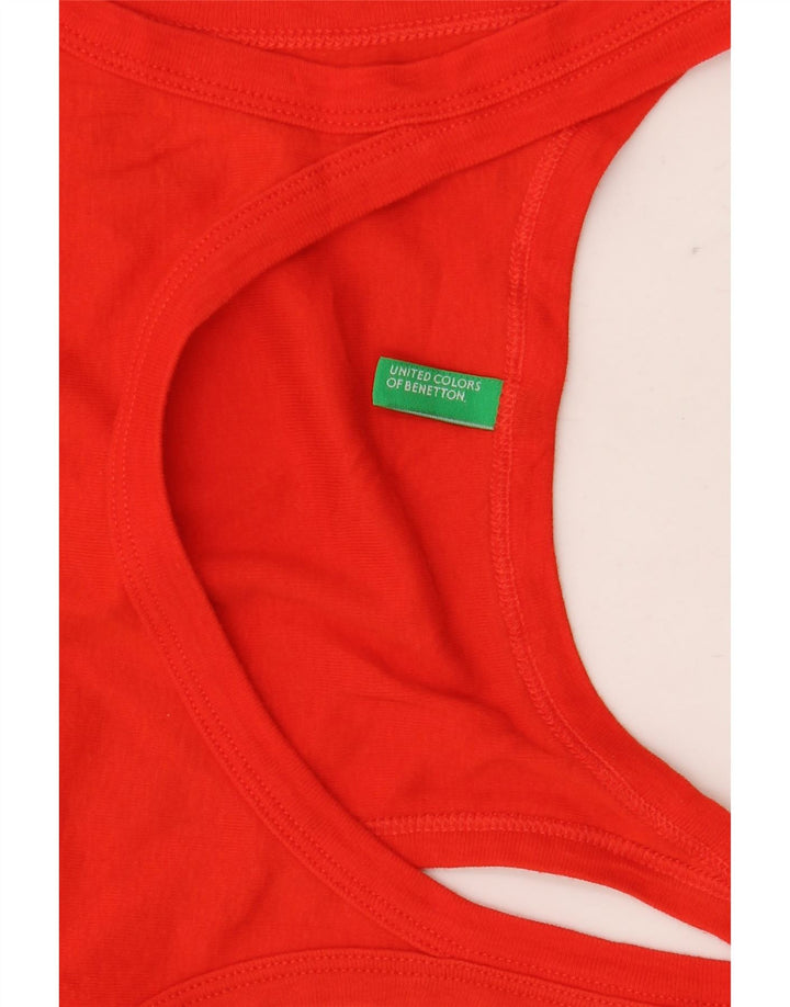 Benetton Camiseta Sin Mangas Mujer UK 8 Small Rojo