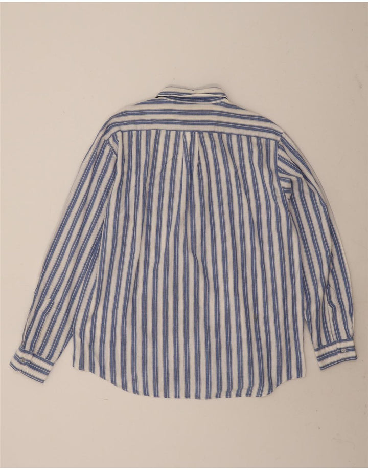 Camisa vintage para hombre XL Algodón a rayas azules