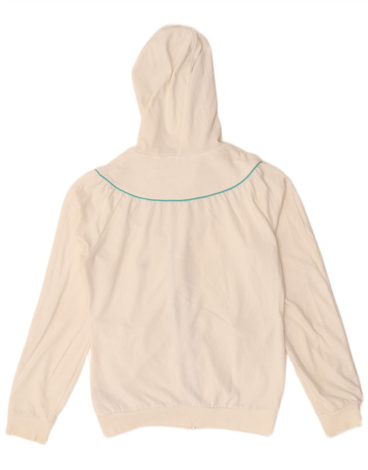 Adidas suéter con capucha y cremallera para mujer IT 44 Algodón blanco mediano