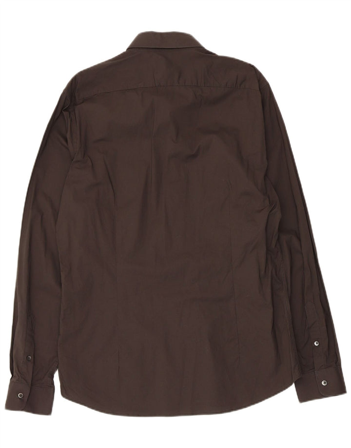 Camisa Reiss Slim Fit De Algodón Negro Grande Para Hombre