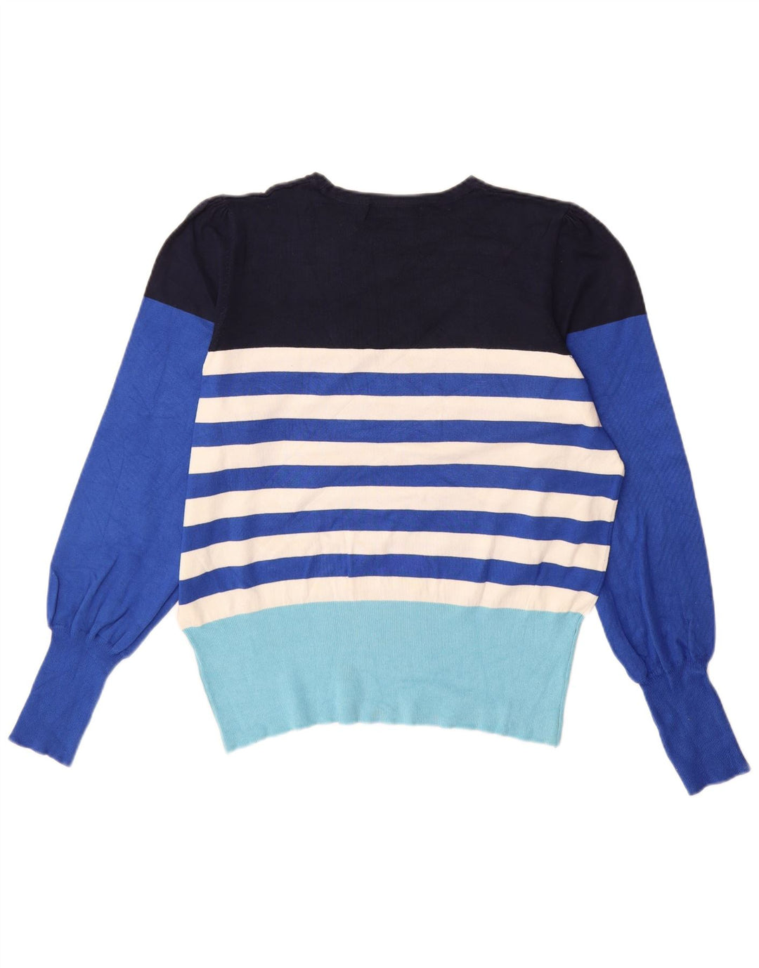 MARKS & SPENCER Suéter tipo jersey con cuello barco para mujer Reino Unido 46 Grande Azul a rayas
