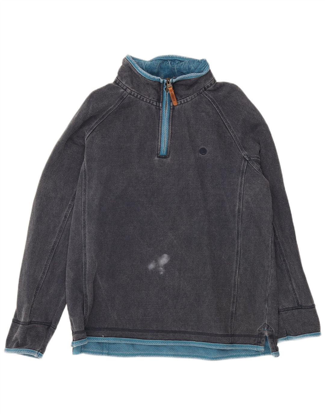 Sudadera con capucha y cuello con cremallera para hombre de Fat Face, jersey grande de algodón azul marino