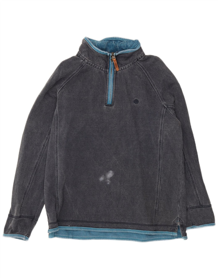 Sudadera con capucha y cuello con cremallera para hombre de Fat Face, jersey grande de algodón azul marino
