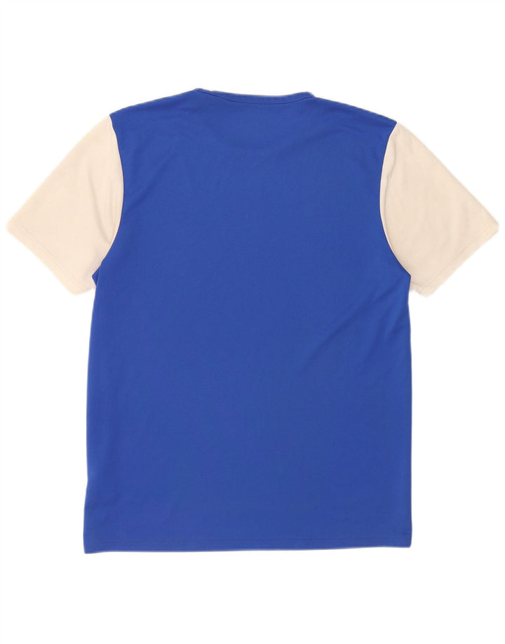 Adidas Hombre Climalite Camiseta Top Azul Medio Colorblock Poliéster
