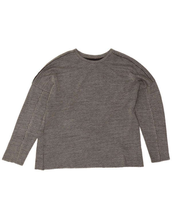 Vintage Hombres Top Manga Larga XL Gris Acrílico