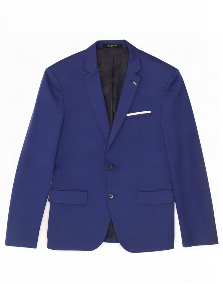 Zara Chaqueta tipo blazer de 2 botones para hombre EU 52 Azul grande