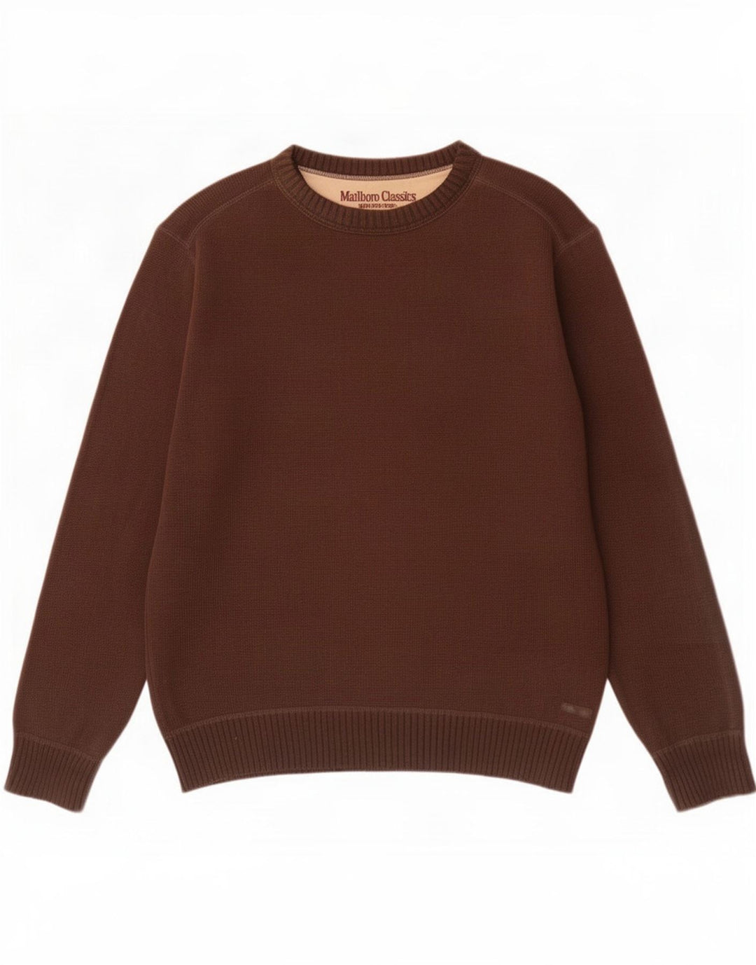 Marlboro Classics - Jersey de cuello redondo para hombre, talla grande, color marrón