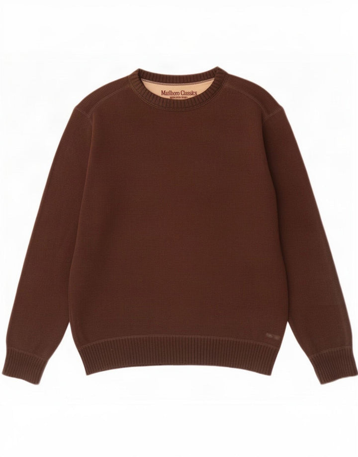 Marlboro Classics - Jersey de cuello redondo para hombre, talla grande, color marrón