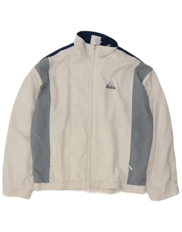 Adidas - Chaqueta de chándal para niño, 11-12 años, color blanco, poliéster