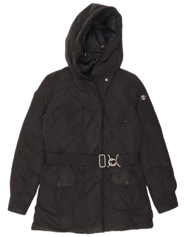 Timberland Abrigo acolchado con capucha para mujer UK 10 Small Poliéster negro