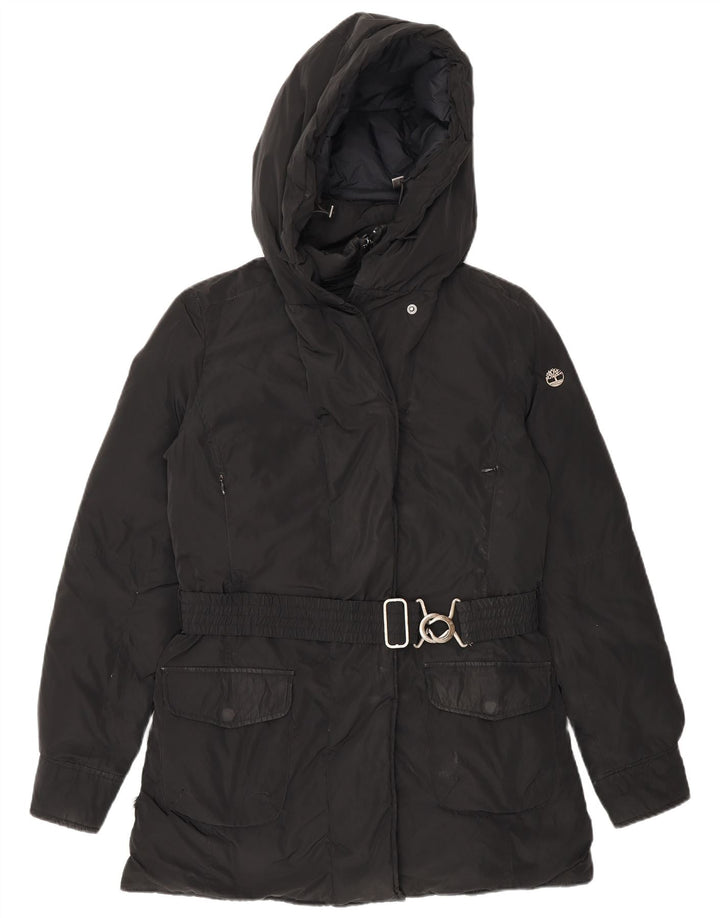 Timberland Abrigo acolchado con capucha para mujer UK 10 Small Poliéster negro