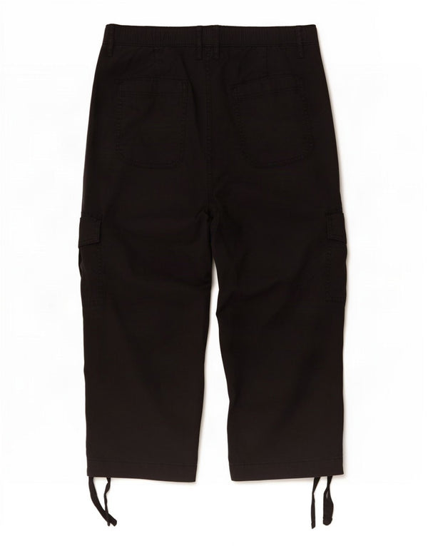 Marks & Spencer Pantalones Capri Cargo para Mujer UK 40 Large W32 L23 Negro