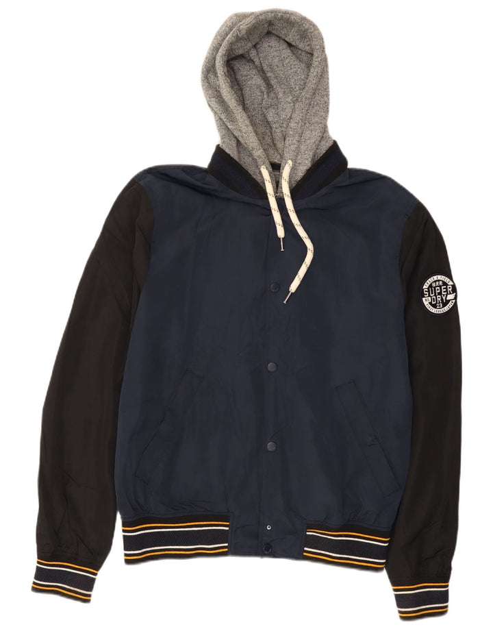 Superdry Chaqueta universitaria con gráfico para hombre, talla 40, color azul marino grande