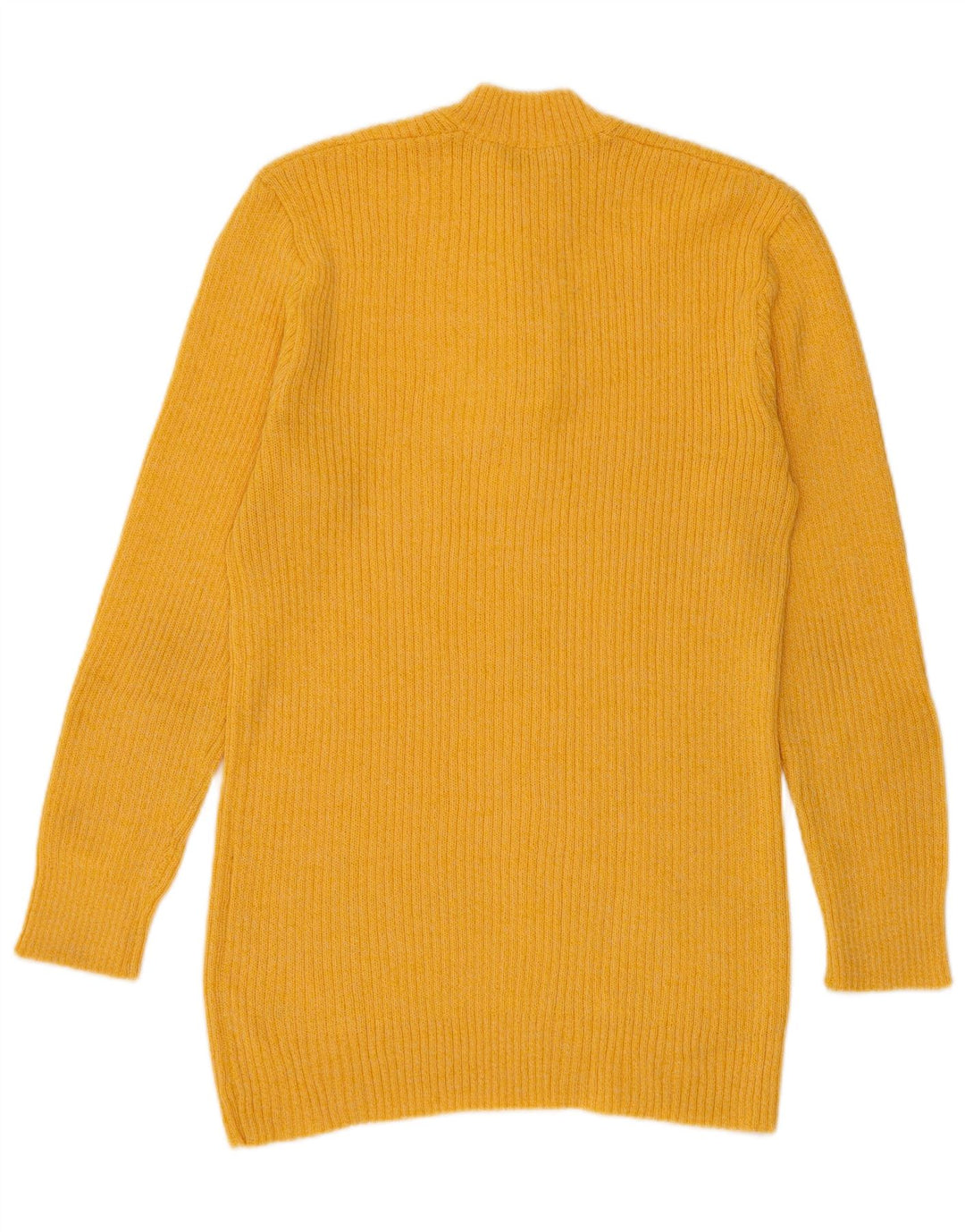 Vintage hombres botón cuello jersey suéter pequeño amarillo