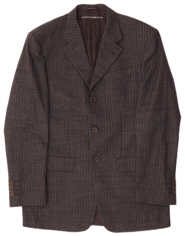 Gianfranco Ferre Traje de 2 piezas para hombre UK 38 Medium W34 L33 Gris a rayas