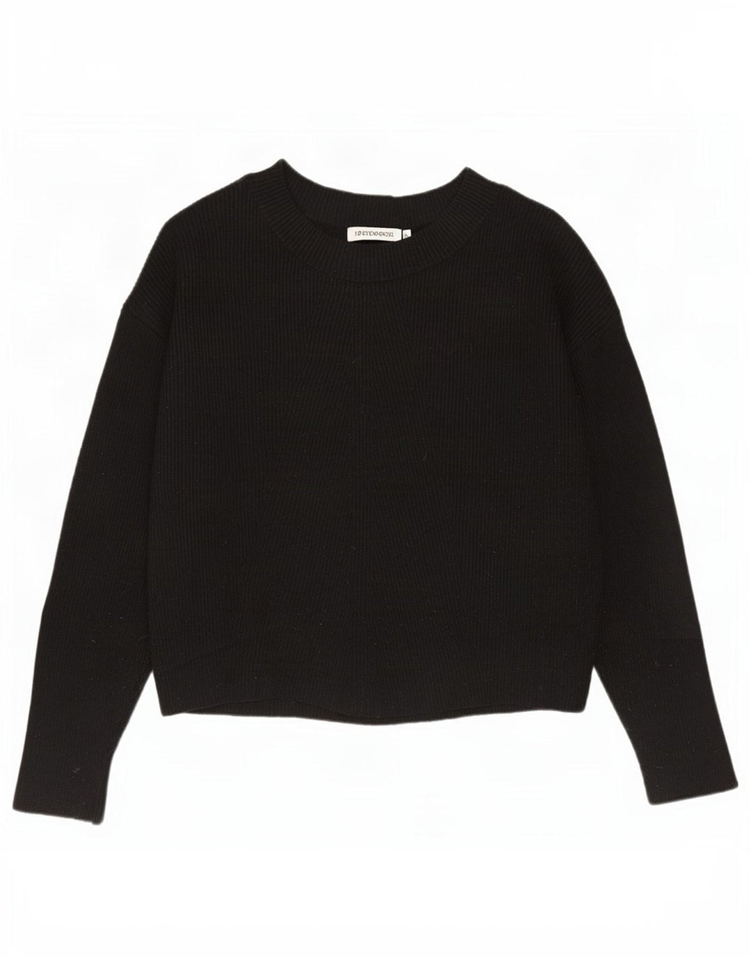 Zara - Jersey extragrande con cuello barco para mujer, talla 10, color negro