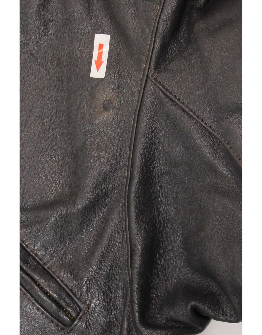 Chaqueta de cuero vintage para hombre IT 48 Medio Negro
