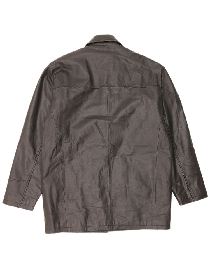 Vintage hombres chaqueta de cuero Reino Unido 40 grande negro