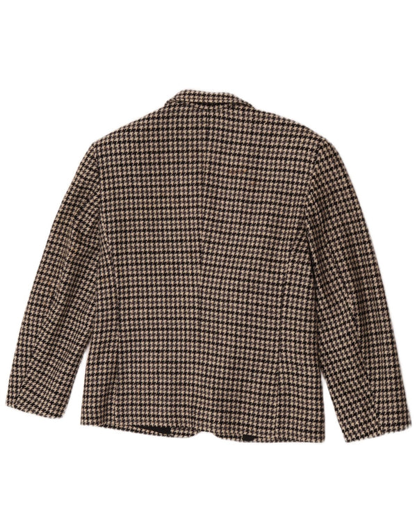 Vintage mujer 2 botones Blazer chaqueta IT 44 pata de gallo gris medio