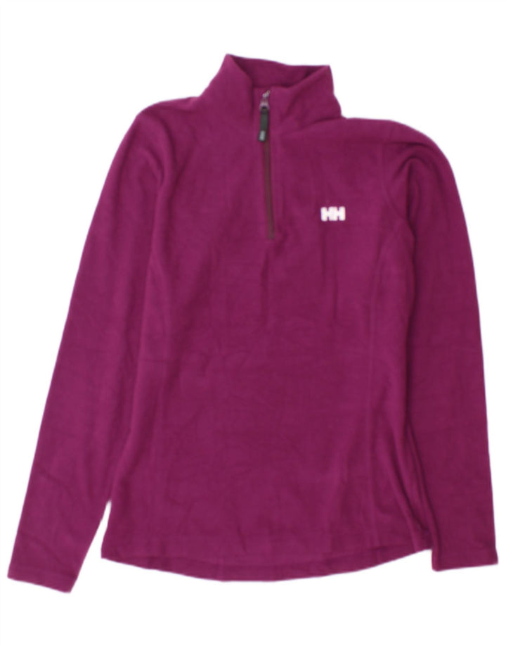 Helly Hansen Womens Zip Neck Fleece Jumper UK 14 Medium Purple Polyester