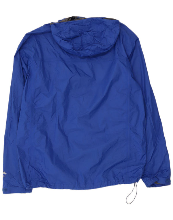 COLUMBIA Mens Hooded Rain Jacket UK 40 Large Blue Nylon