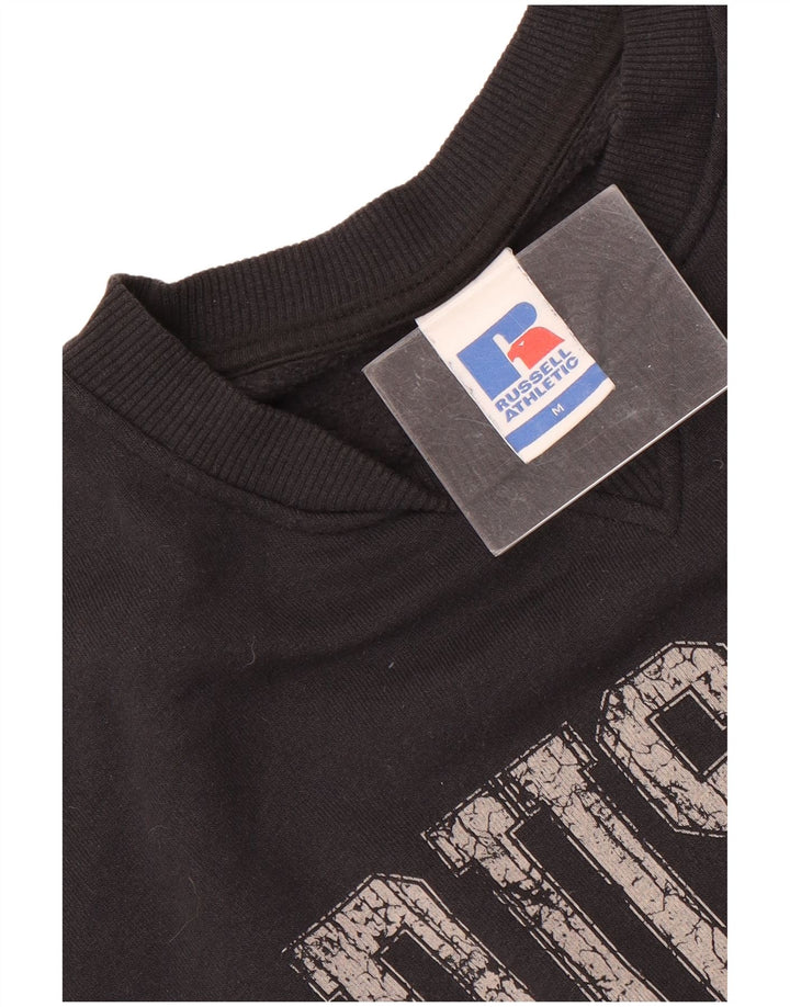 Russell Athletic Sudadera con Estampado Holgado para Hombre, Jersey, Mediano, Negro