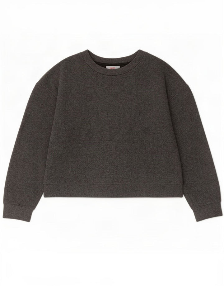 Zara Mujer Crop Top Manga Larga UK 44 Gris Medio