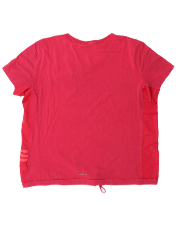 Adidas Mujer Aeroready Camiseta Top UK 20/22 XL Rosa Algodón