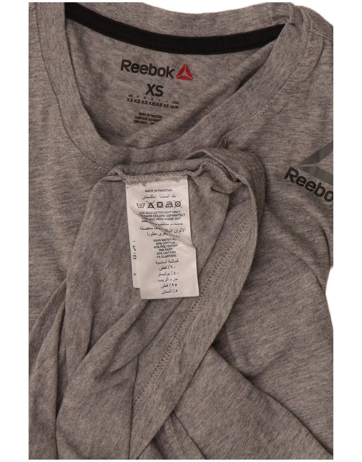 REEBOK Camiseta para hombre Top XS Algodón moteado gris