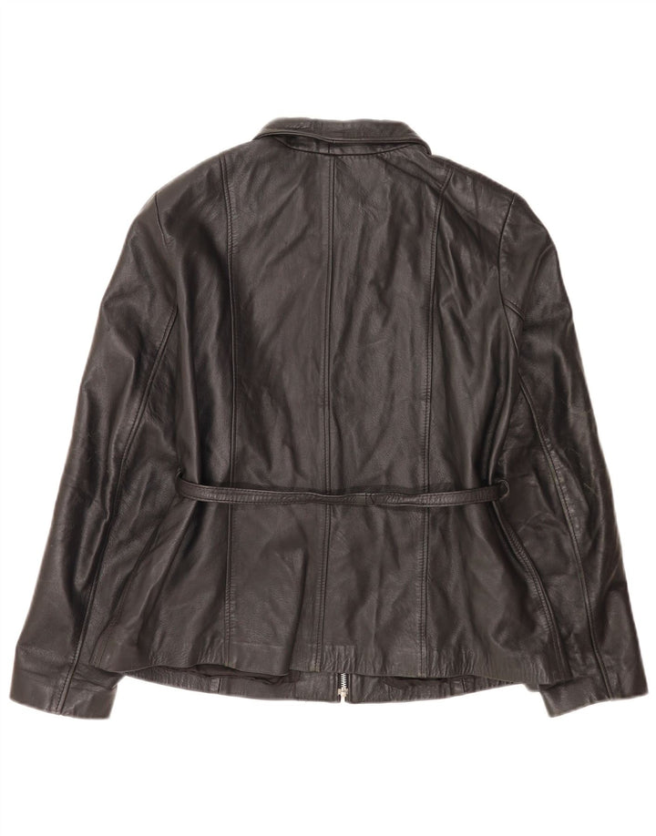 Pellicceria Chaqueta de cuero para mujer UK 44 Mediana Negro