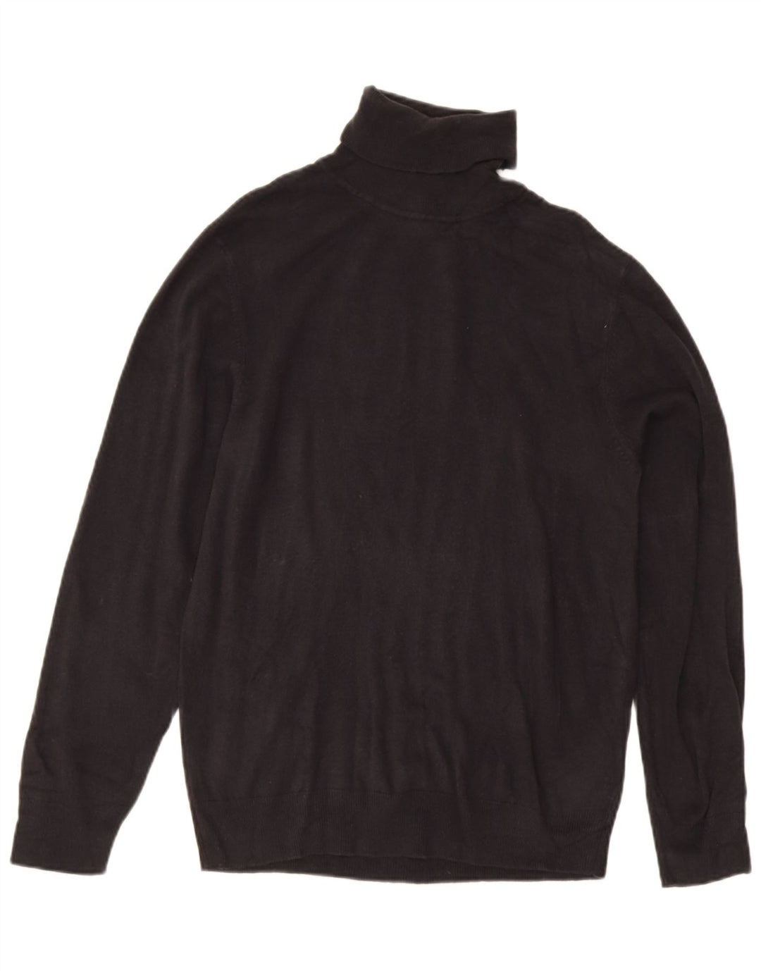 Marks & Spencer Jersey de cuello vuelto azul Harbor para hombre, talla mediana, negro