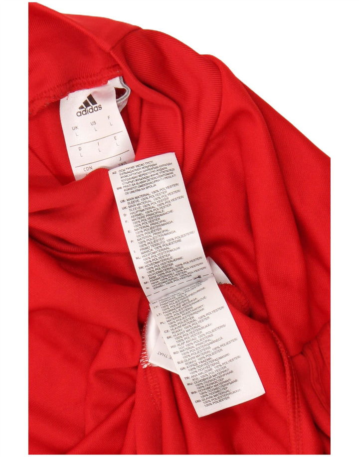 Adidas Mens Climacool Top Manga Larga Grande Rojo Colorblock Poliéster