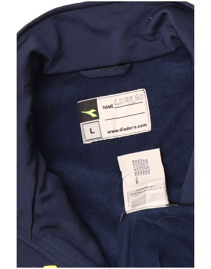 Diadora Hombre Chaqueta De Chándal Con Estampado Gráfico Grande Azul Marino Colorblock