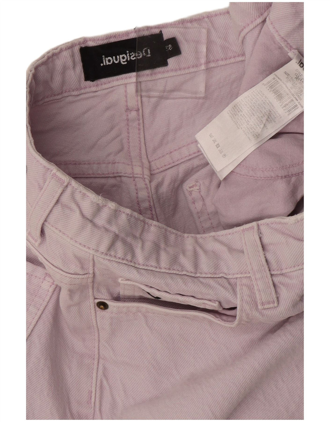 DESIGUAL Vaqueros rectos para mujer EU 38 Medium W26 L27 Algodón morado