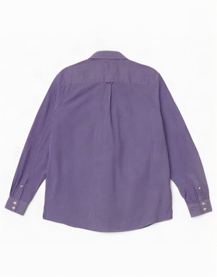 Crew Clothing Camisa de corte clásico para hombre Algodón a cuadros azul grande