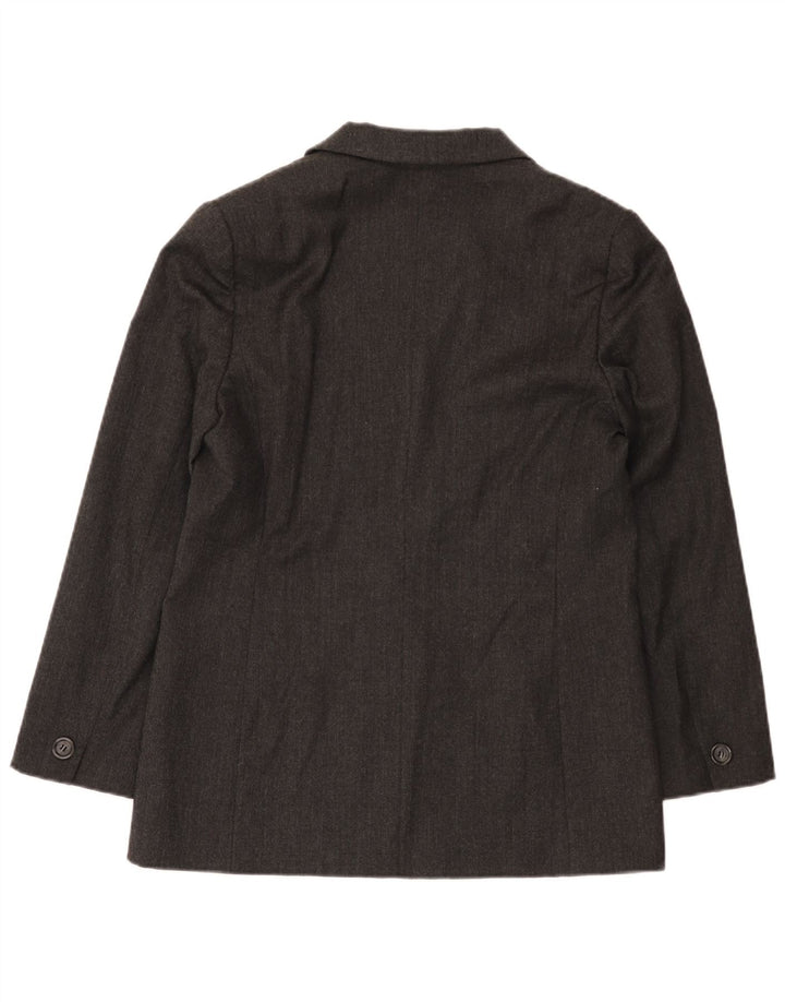 MARELLA Chaqueta tipo blazer de 3 botones para mujer UK 44 Lana gris medio