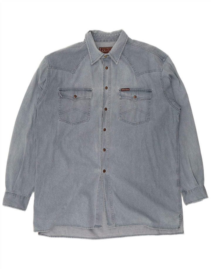 Marlboro Classics Camisa vaquera para hombre 2XL Algodón azul