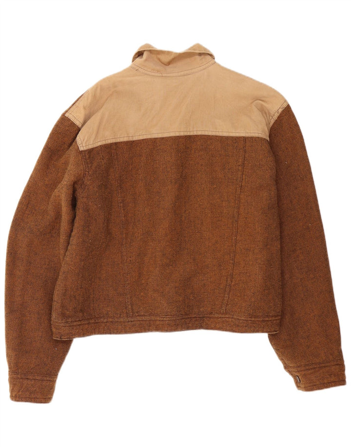 Vintage mujer chaqueta reversible Reino Unido 12 marrón medio