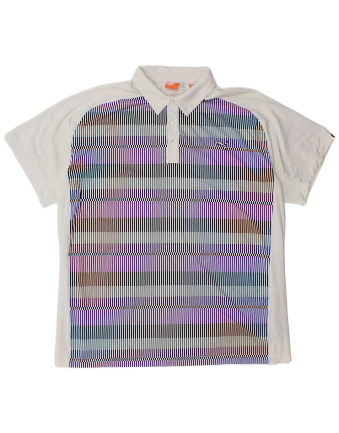 PUMA Polo para hombre 2XL Poliéster a rayas blancas