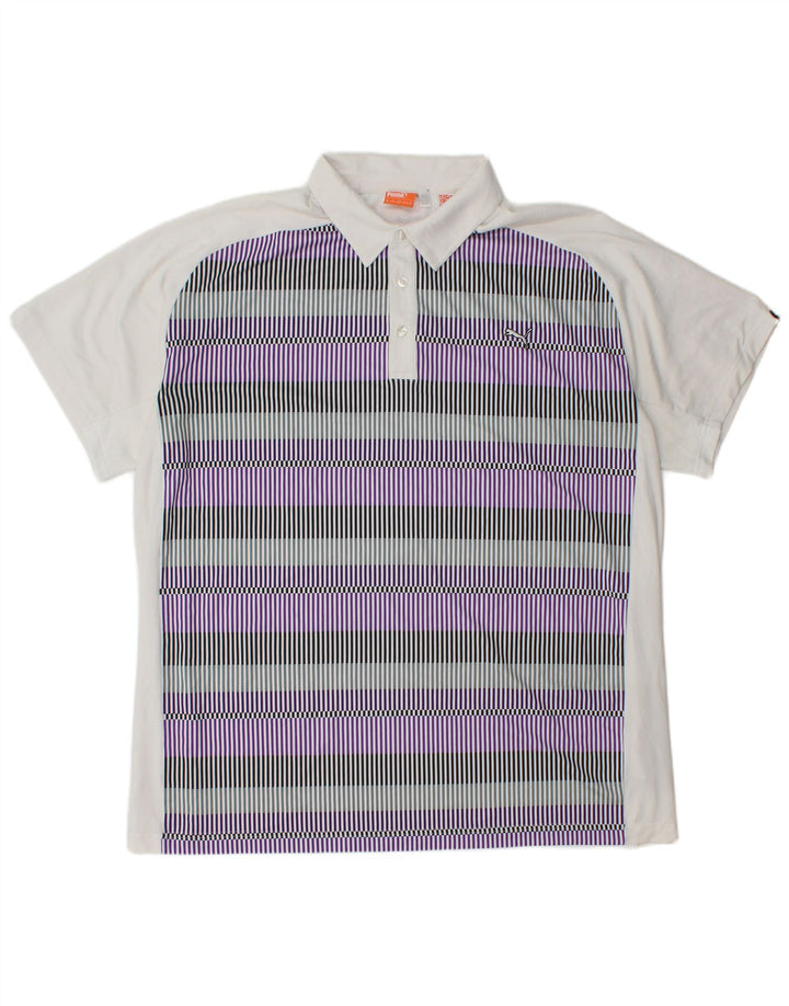 PUMA Polo para hombre 2XL Poliéster a rayas blancas