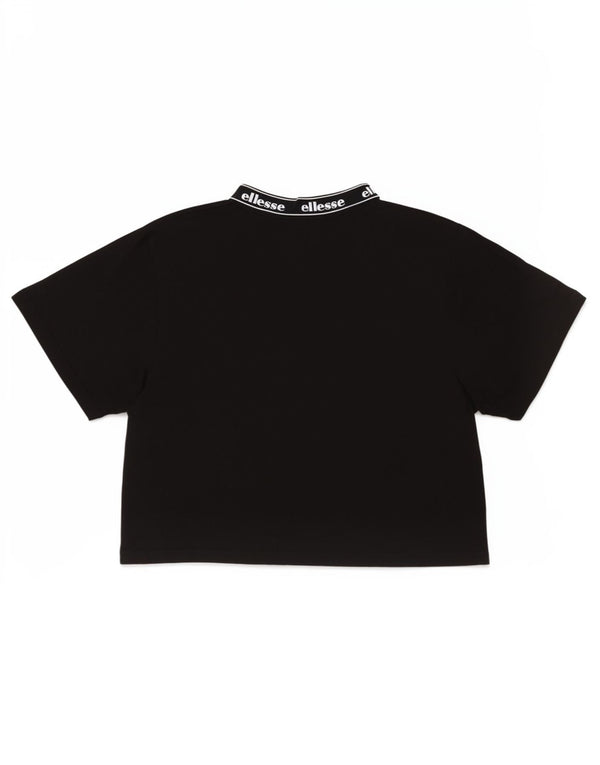 Ellesse - Camiseta corta con gráfico para mujer, talla 40, talla M, algodón negro