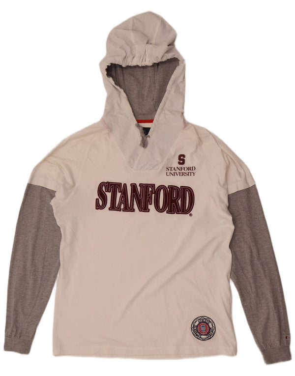 Champion Camiseta gráfica de la Universidad de Stanford para hombre de manga larga XL Blanco