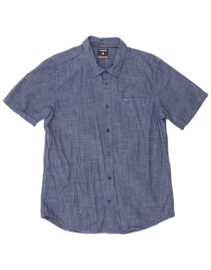 Hurley Camisa De Manga Corta Para Hombre Algodón Azul Grande