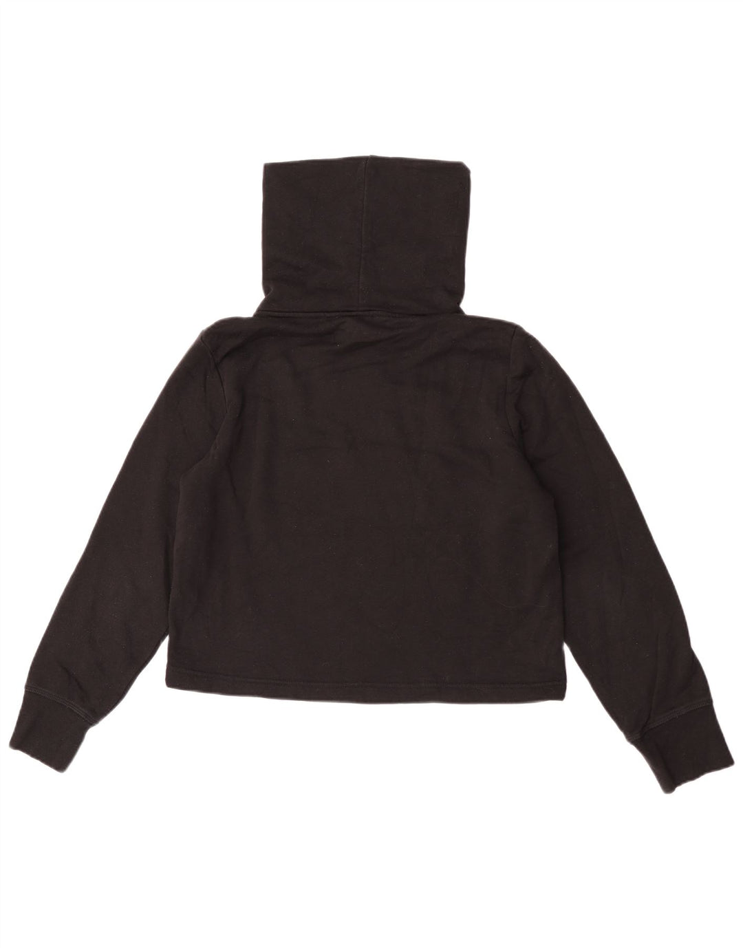 Zara Blusa Corta De Gran Tamaño con Cuello Vuelto para Mujer UK 10 Small Black