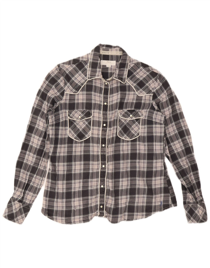 Camisa Marlboro Classics para mujer IT 46 Large Black Check