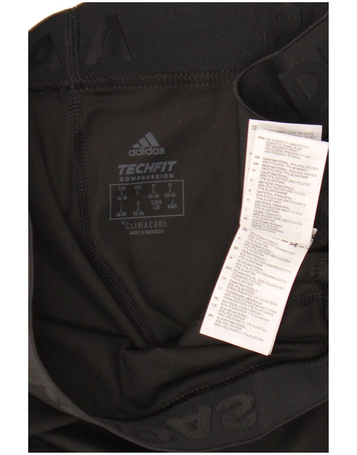 Adidas Leggings capri Tech Fit para mujer UK 16/18 Grande Negro Poliéster