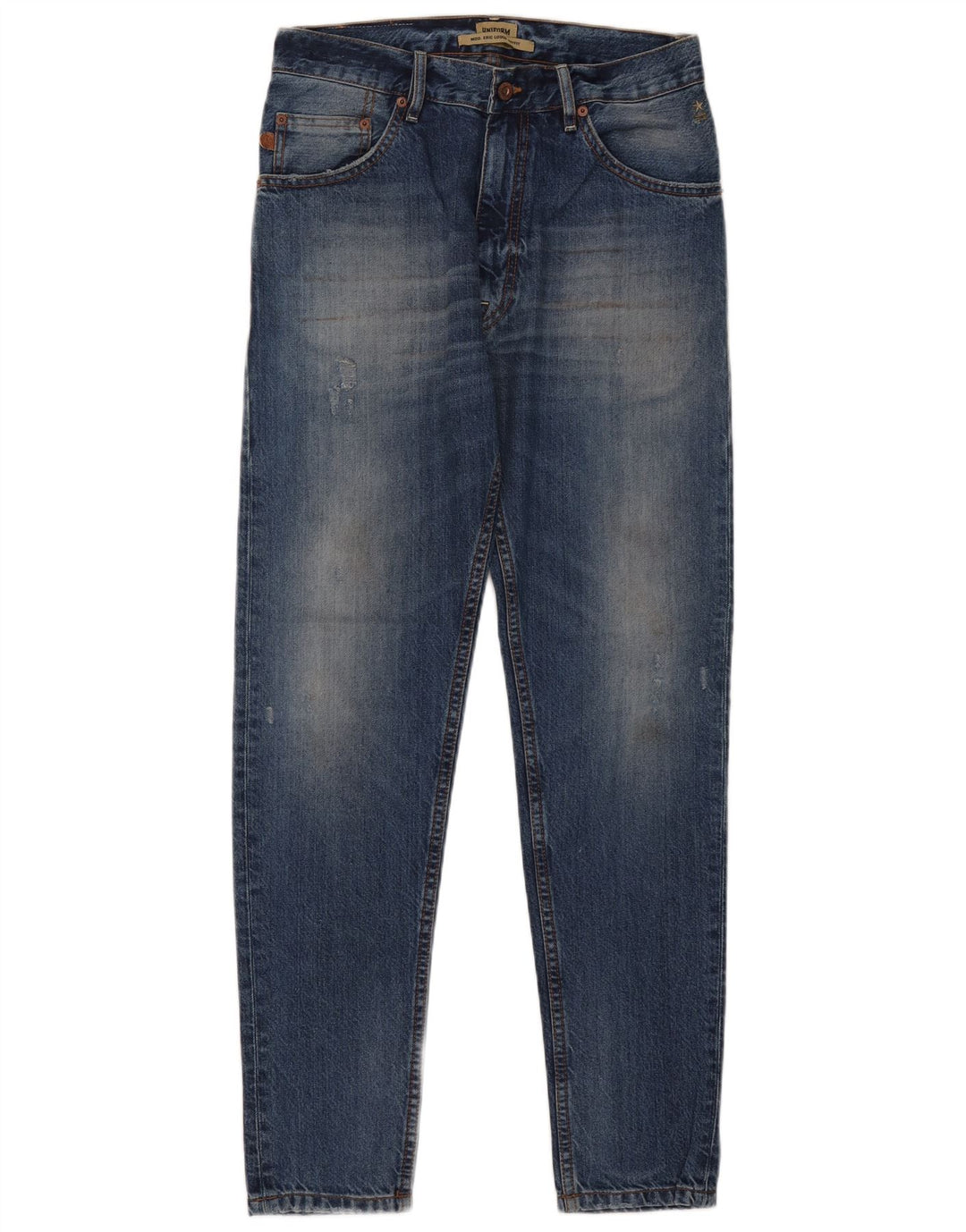 UNIFORM Vaqueros sueltos desgastados para hombre W30 L30 Azul